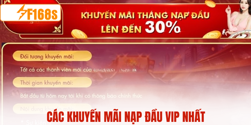Các khuyến mãi nạp đầu vip nhất