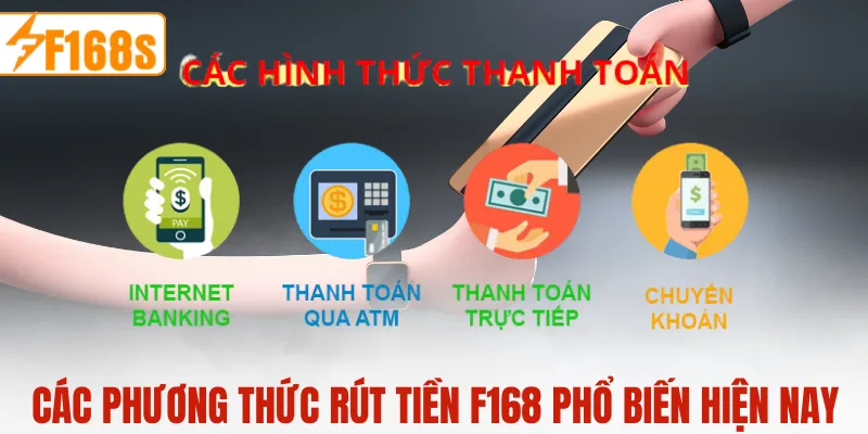Các phương thức Rút Tiền F168 phổ biến hiện nay